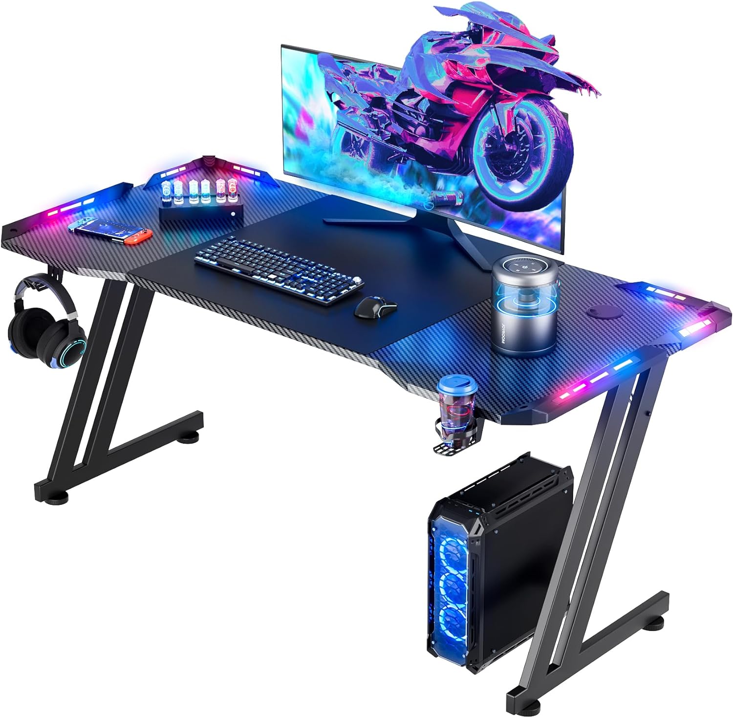 Pc Gaming Lounge - 47인치/55인치/63인치 LED 조명이 있는 게이밍 책상,