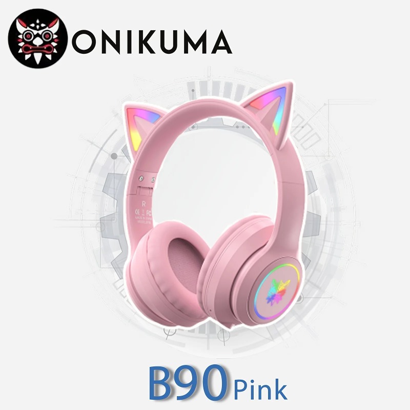 Onikuma B90 핑크 고양이 귀 게임용 헤드셋 R - Pc Gaming Pink 리뷰 및 가격