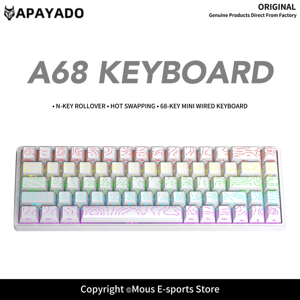 APAYADO A68 유선 기계식 키보드 핫 스왑 가능 - Pc Gaming Pink 리뷰 및 가격